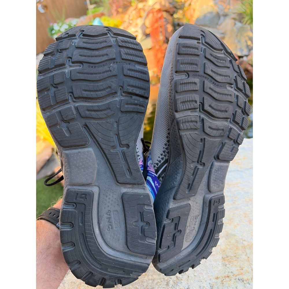 Brooks Ghost 14 Mens Running Shoes Grey Black Purple 1103691D039 Size 9.5 - Picture 3 of 9